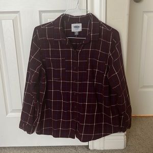 Old Navy maroon flannel